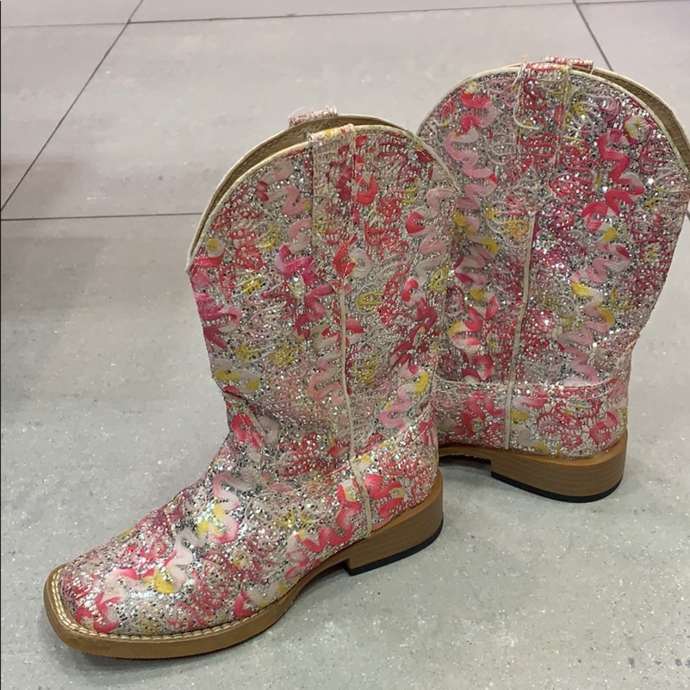 Girls size 12 sparkle Roper boots WORN ONCE